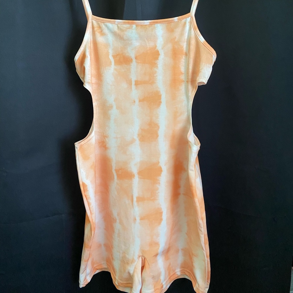 PRETTY LITTLE THING orange tie dye unitard